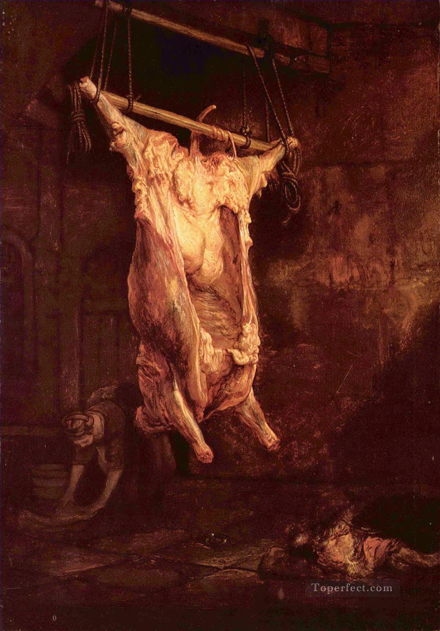 The Carcass of an Ox 2 Rembrandt Oil Paintings